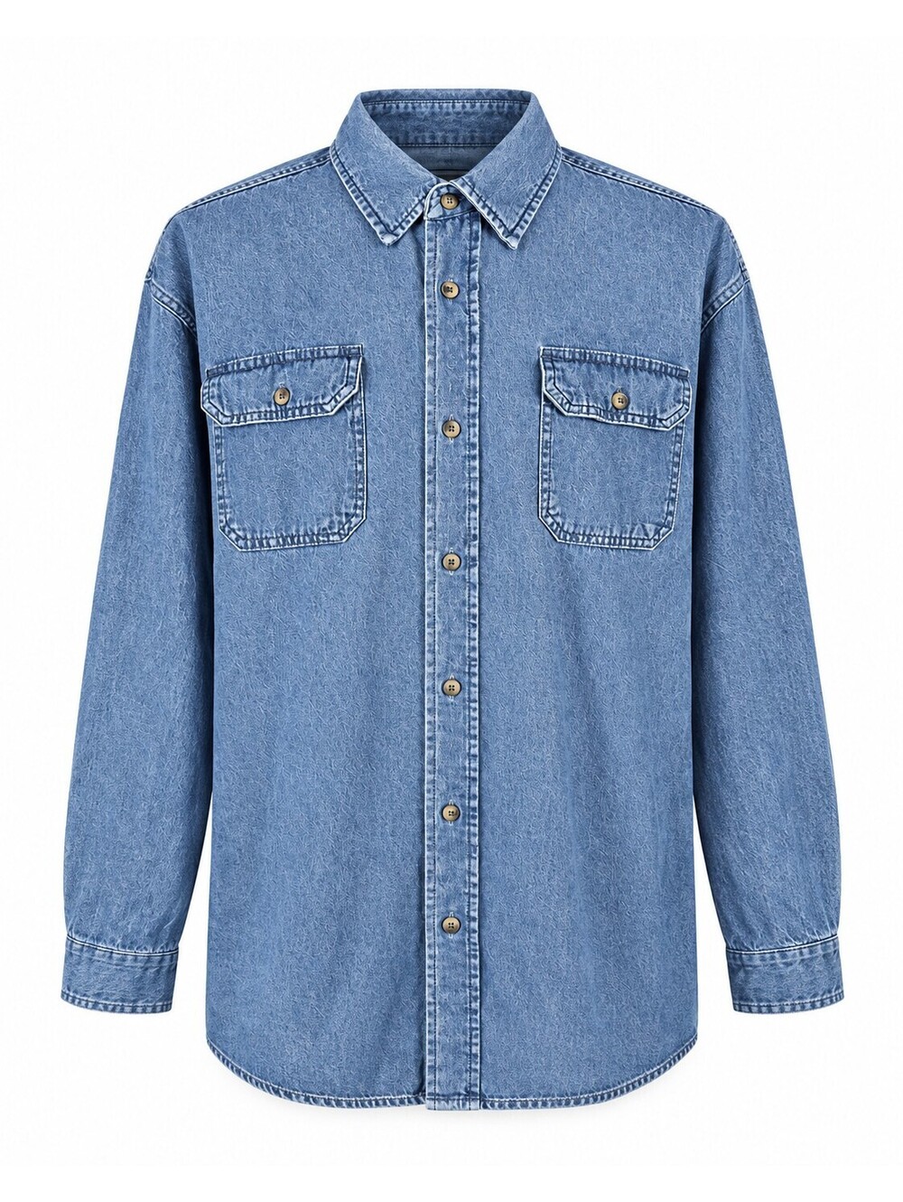 Wrangler 3XL Blue Denim Western Work Shirt